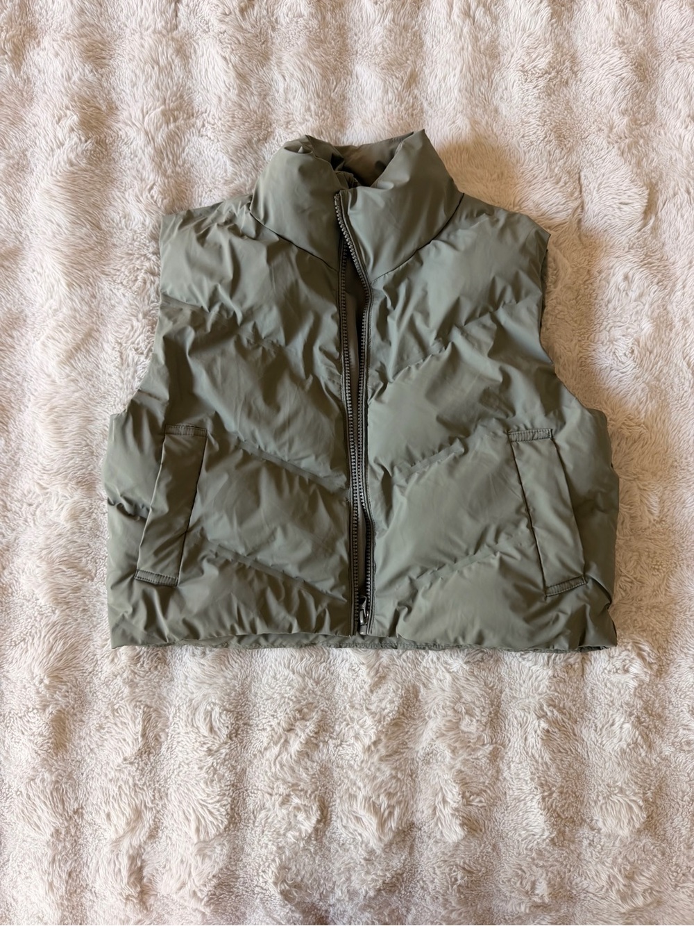 Love Tree Olive Green Quilted Puffer Vest